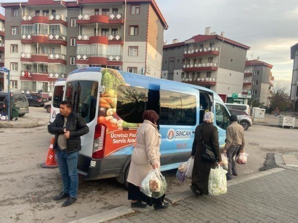 Sincan'da, pazar yerlerinden eve ücretsiz servis hizmeti devam ediyor!