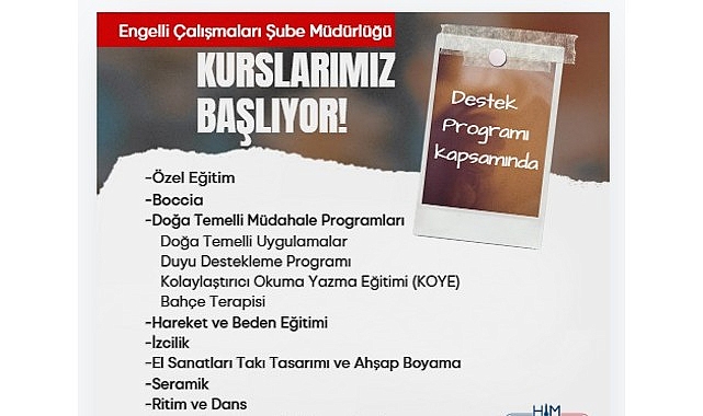  Engelli yurttaşlar için kurs dönemi başlıyor