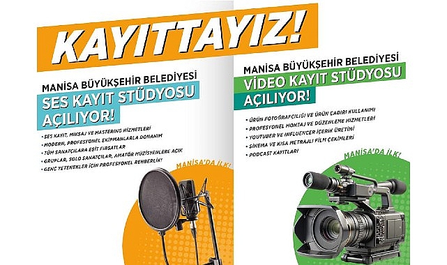 Manisa Büyükşehir'den Ücretsiz Video ve Ses Kayıt Stüdyosu Desteği