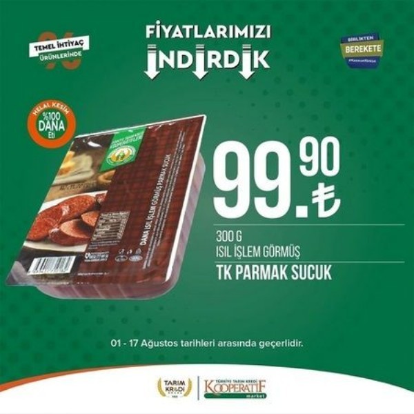  Tarım Kredi Market Tavuk Pirzolayı 88,90 TL'ye Satıyor! Ağustos ayı indirimi başladı: Çöp Poşeti 6 TL, Peynir 39,90 TL, Sucuk 99 TL'ye Düştü!