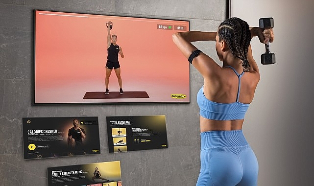 Samsung TV'lerde sunulan evde fitness deneyimi Technogym egzersizleriyle zenginleşiyor